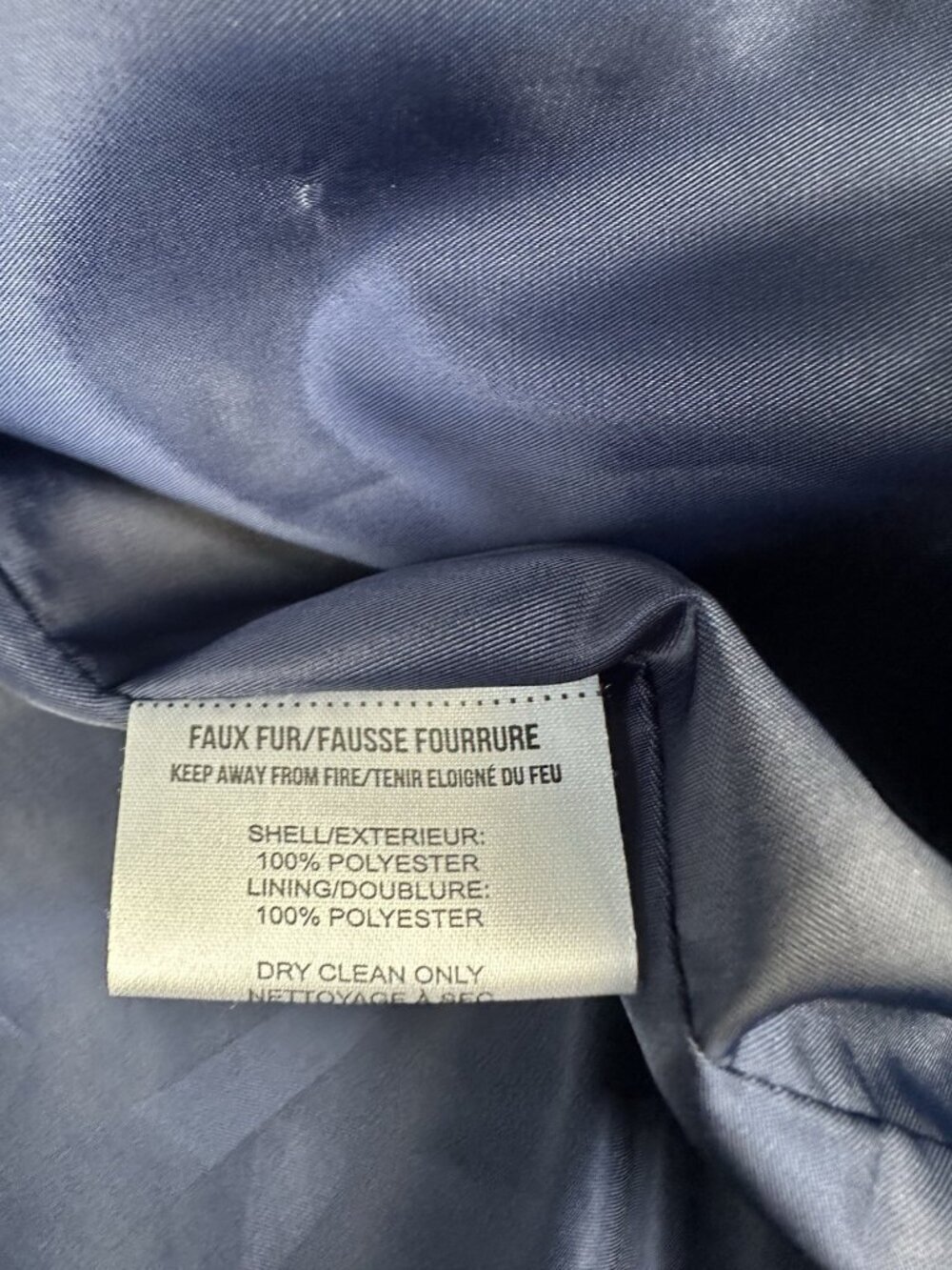 APPARIS Goldie Navy Blue Faux Fur Hooded Coat Jacket Size S Small Plush Winter - Picture 7 of 14
